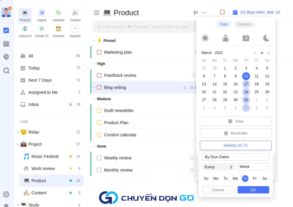 Ứng dụng checklist