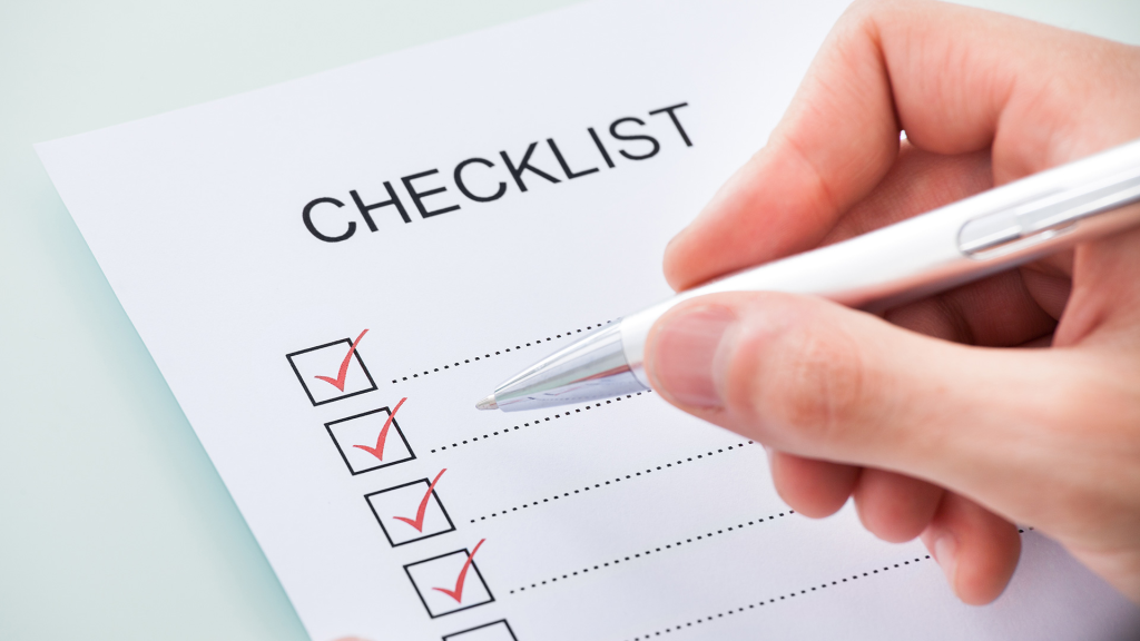 Checklist kiểm tra khi hoàn tất bóc lắp