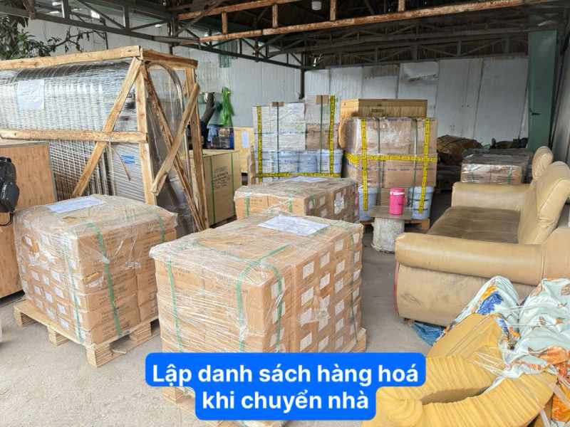 Lập danh sách hàng hóa khi chuyển nhà 