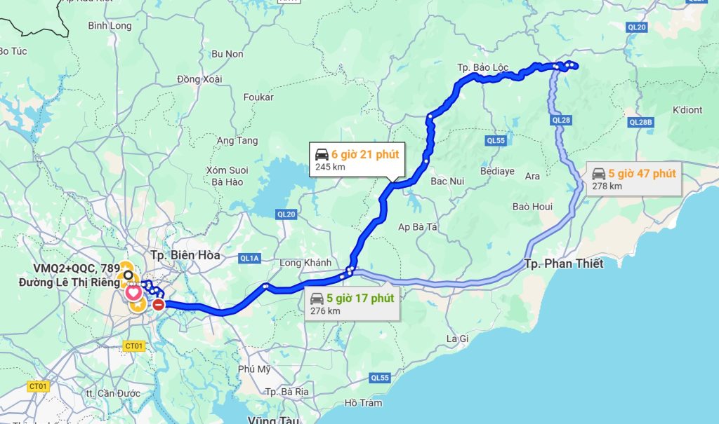 Lộ trình vận chuyển TP.HCM Lâm Đồng