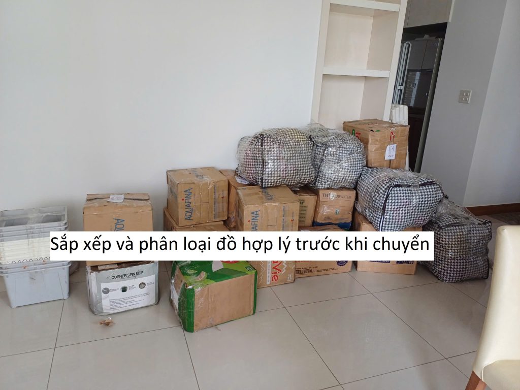 Sắp xếp và phân loại đồ hợp lý trước khi chuyển