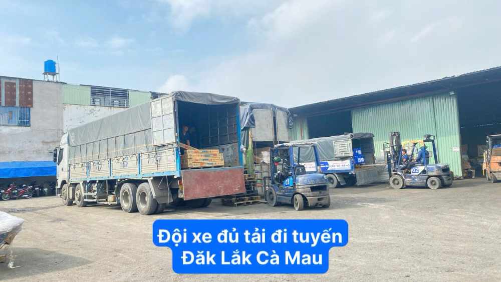 Đội xe đủ tải đi tuyến Đăk Lăk Cà Mau