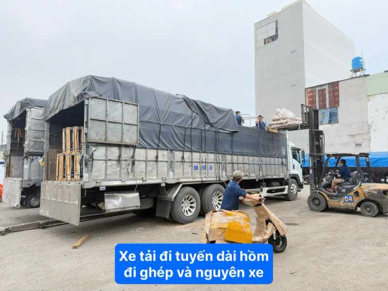xe tải đi tuyến dài đi ghép và nguyên chuyến 