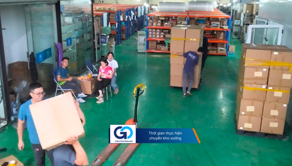 Thời gian thực hiện chuyển kho xưởng
