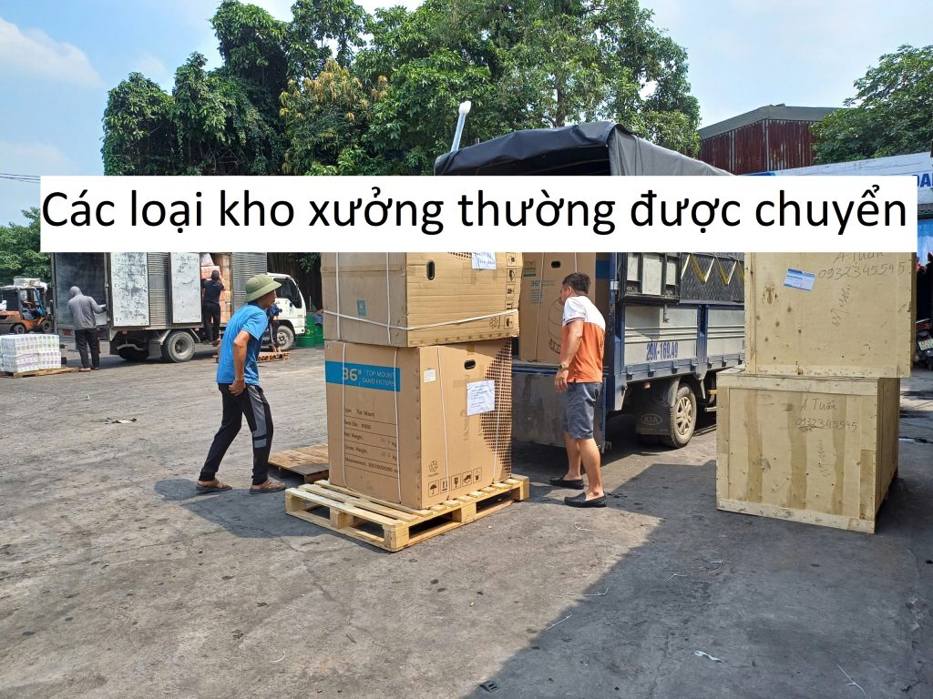Các loại kho xưởng thường được chuyển