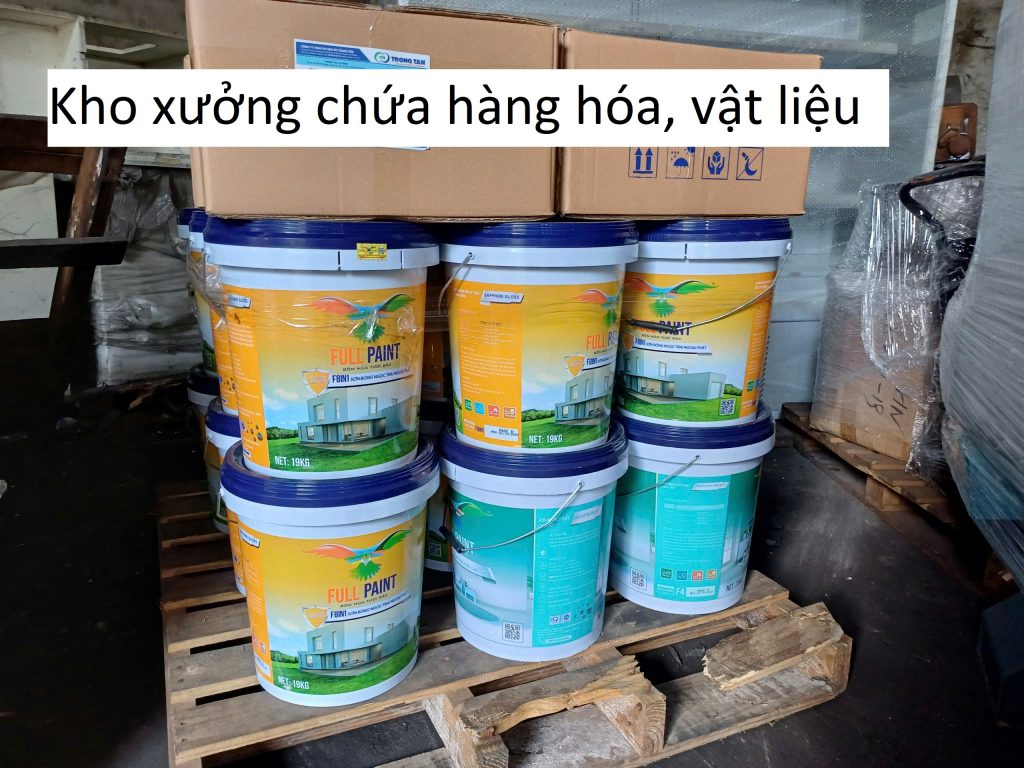Kho xưởng chứa hàng hóa, vật liệu