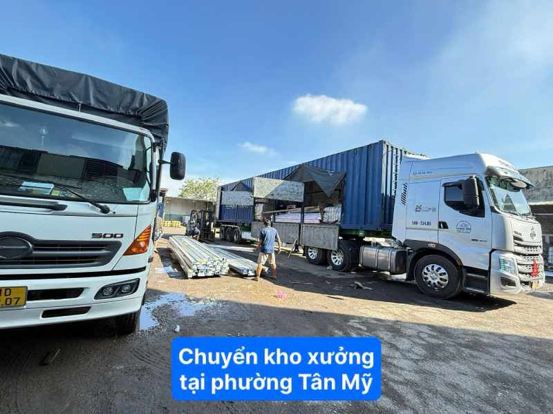Chuyển kho xưởng tại phường Tân Mỹ 